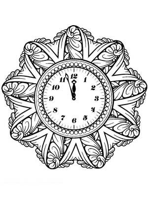 Новогодние Часы — раскраска 23