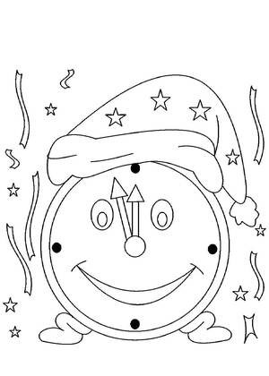 Новогодние Часы — раскраска 24