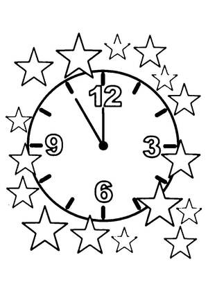 Новогодние Часы — раскраска 25