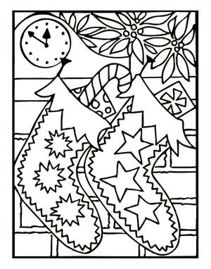 Новогодние Часы — раскраска 3