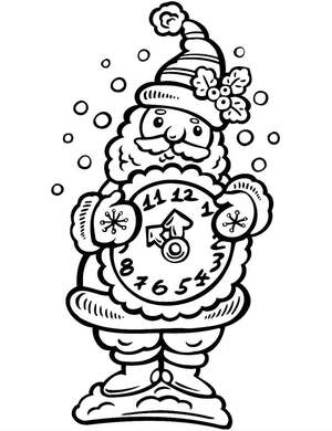 Новогодние Часы — раскраска 5
