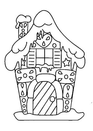 Новогодние домики раскраска 12