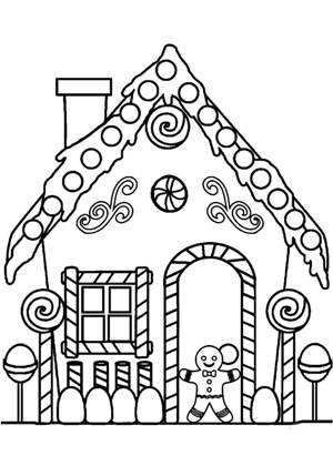 Новогодние домики раскраска 25