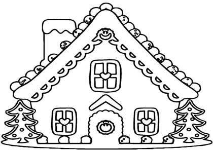 Новогодние домики раскраска 30