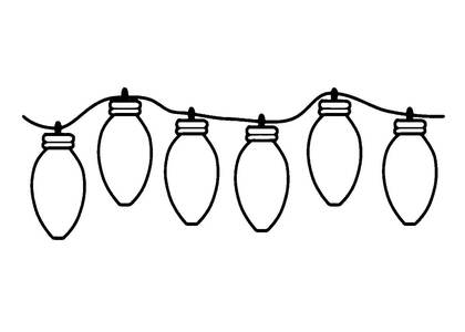 Новогодние гирлянды и флажки – раскраска 1