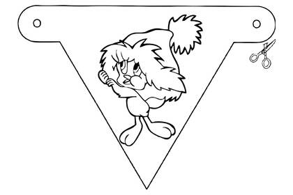 Новогодние гирлянды и флажки – раскраска 10