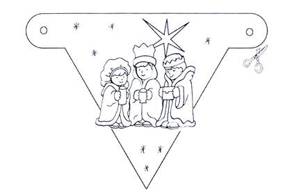 Новогодние гирлянды и флажки – раскраска 13