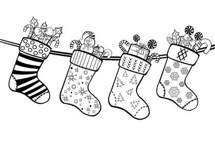Новогодние гирлянды и флажки – раскраска 15