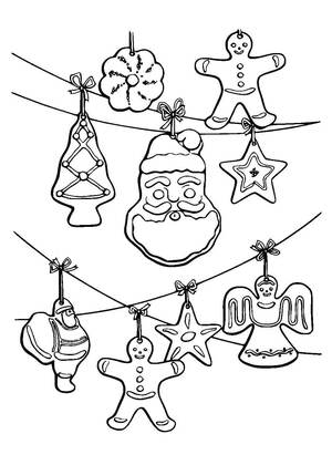 Новогодние гирлянды и флажки – раскраска 20