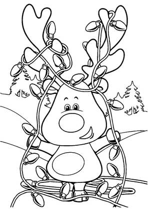 Новогодние гирлянды и флажки – раскраска 21