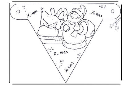 Новогодние гирлянды и флажки – раскраска 9