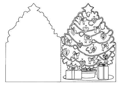 Раскраски Новогодние открытки Новогодние открытки — раскраска 10