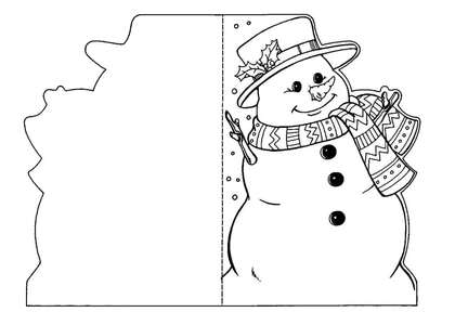 Раскраски Новогодние открытки Новогодние открытки — раскраска 13