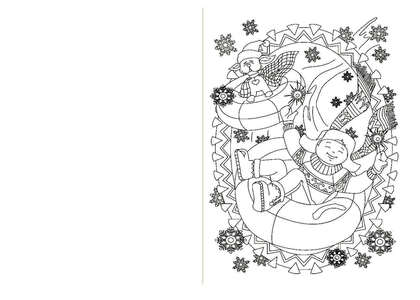 Раскраски Новогодние открытки Новогодние открытки — раскраска 16