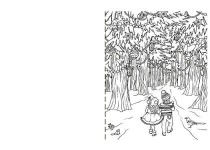 Раскраски Новогодние открытки Новогодние открытки — раскраска 19