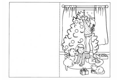 Раскраски Новогодние открытки Новогодние открытки — раскраска 3