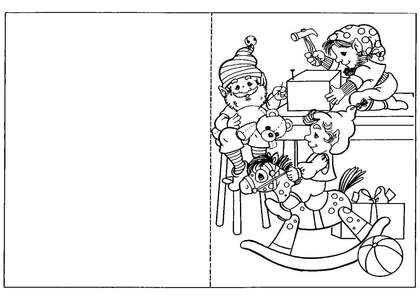 Раскраски Новогодние открытки Новогодние открытки — раскраска 34