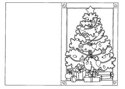Раскраски Новогодние открытки Новогодние открытки — раскраска 36
