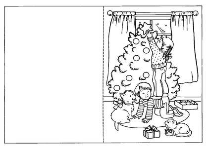 Раскраски Новогодние открытки Новогодние открытки — раскраска 37