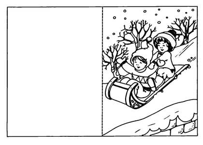 Раскраски Новогодние открытки Новогодние открытки — раскраска 38