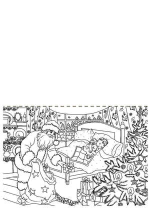 Раскраски Новогодние открытки Новогодние открытки — раскраска 4