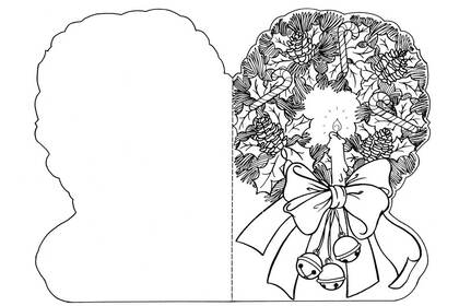 Раскраски Новогодние открытки Новогодние открытки — раскраска 40