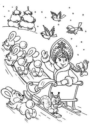 Раскраски Новогодние открытки Новогодние открытки — раскраска 41