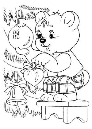 Раскраски Новогодние открытки Новогодние открытки — раскраска 42