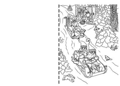 Раскраски Новогодние открытки Новогодние открытки — раскраска 6