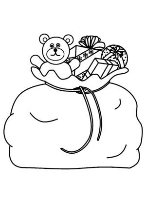 Новогодние подарки раскраска 1