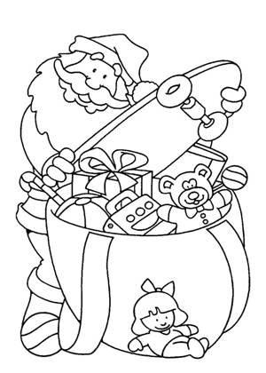 Новогодние подарки раскраска 13