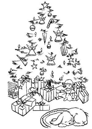 Новогодние подарки раскраска 16