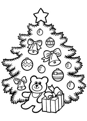 Новогодние подарки раскраска 23