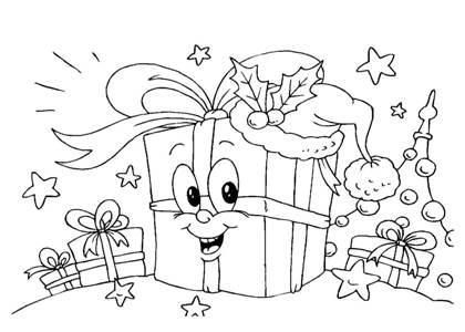 Новогодние подарки раскраска 26