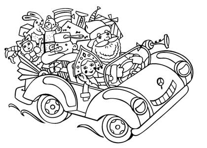 Новогодние подарки раскраска 30