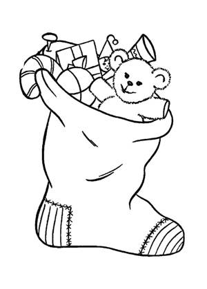 Новогодние подарки раскраска 7