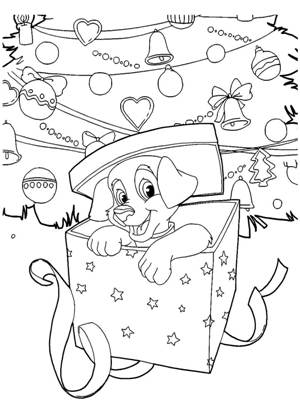 Новогодние подарки раскраска 8