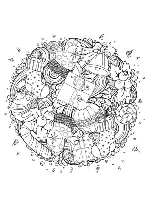 Раскраски Новогодний Антистресс Новогодний Антистресс — раскраска 17