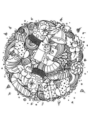 Раскраски Новогодний Антистресс Новогодний Антистресс — раскраска 27
