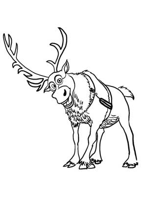 Раскраски Новогодний олень Новогодний олень раскраска 13