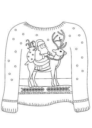 Раскраски Новогодний олень Новогодний олень раскраска 14
