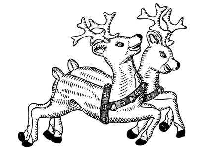 Раскраски Новогодний олень Новогодний олень раскраска 17