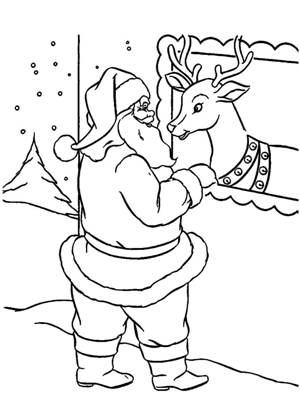 Раскраски Новогодний олень Новогодний олень раскраска 9