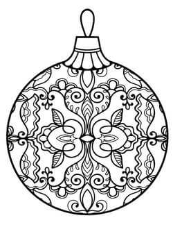 Раскраски Новогодний шар Новогодний шар — раскраска 15