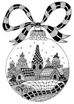 Раскраски Новогодний шар Новогодний шар — раскраска 30