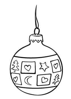 Раскраски Новогодний шар Новогодний шар — раскраска 36