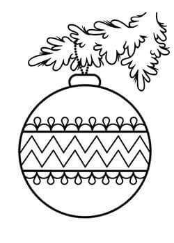 Раскраски Новогодний шар Новогодний шар — раскраска 9