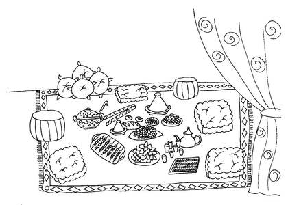 Новруз – раскраска 4