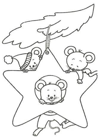 Раскраски Крыса на Новый год 2020 Крыса на Новый год 2020