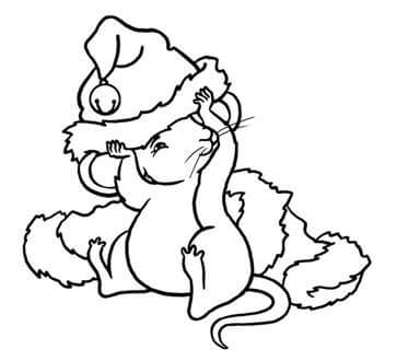 Раскраски Крыса на Новый год 2020 Крыса на Новый год 2020